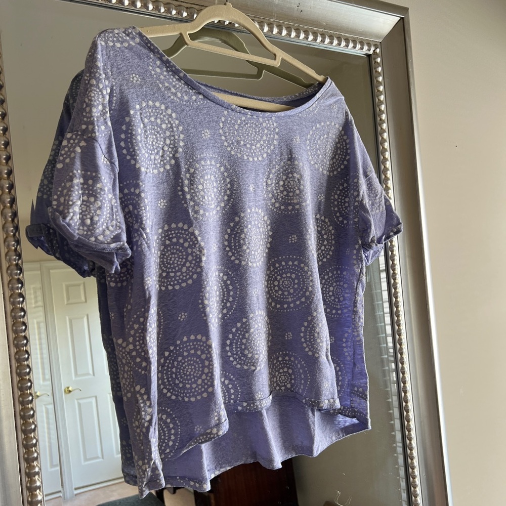 Aerie Slightly Cropped Oversized Patterned Shirt - Medium